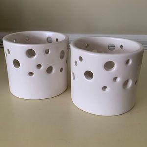 IKEA Pair of Cream Votive/Tea Light/Candle Holders~3”H x 3”W